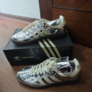 adidas Wales Bonner x Samba Silver Metallic Sneakers